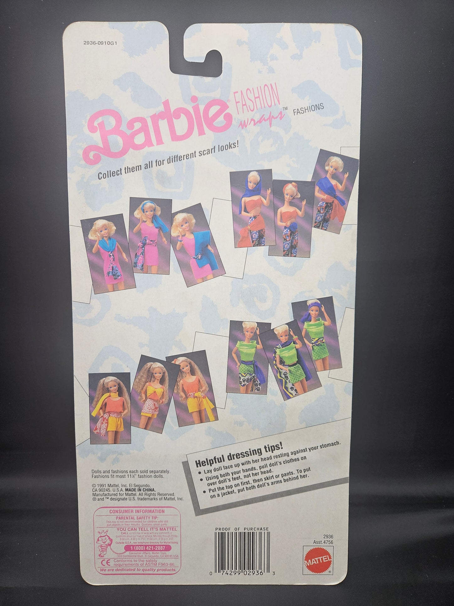 Vintage Barbie Fashion Wraps Mattel 1991