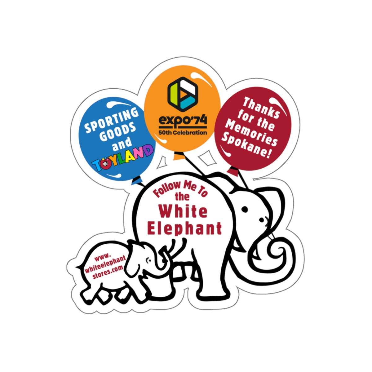 Expo `74 50th anniversary celebration sticker. – The White Elephant Store